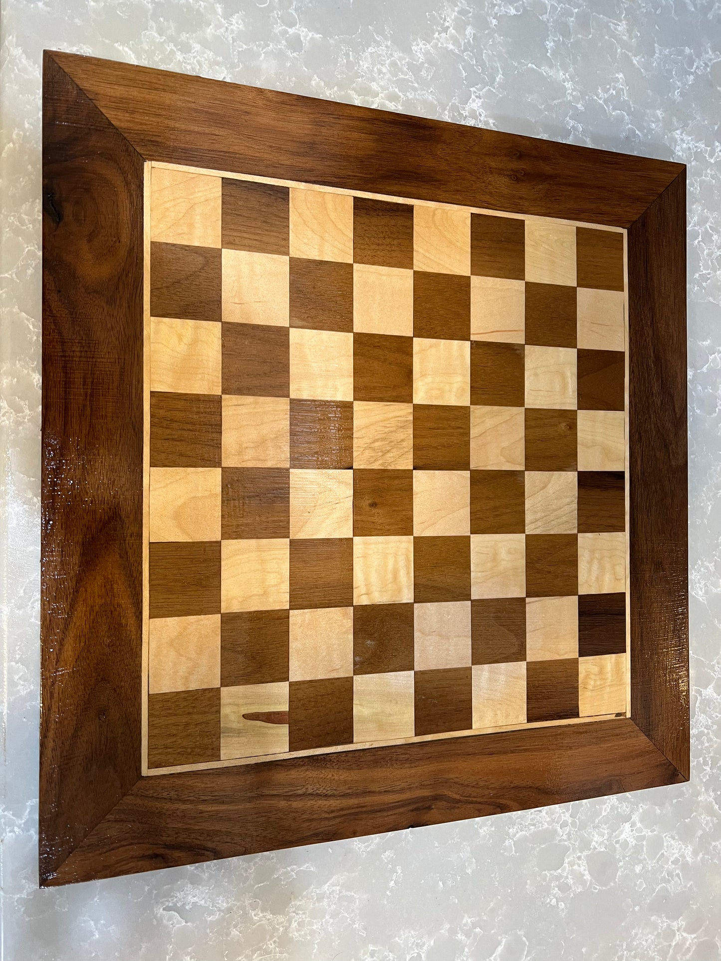 Walnut and Maple Chess Board